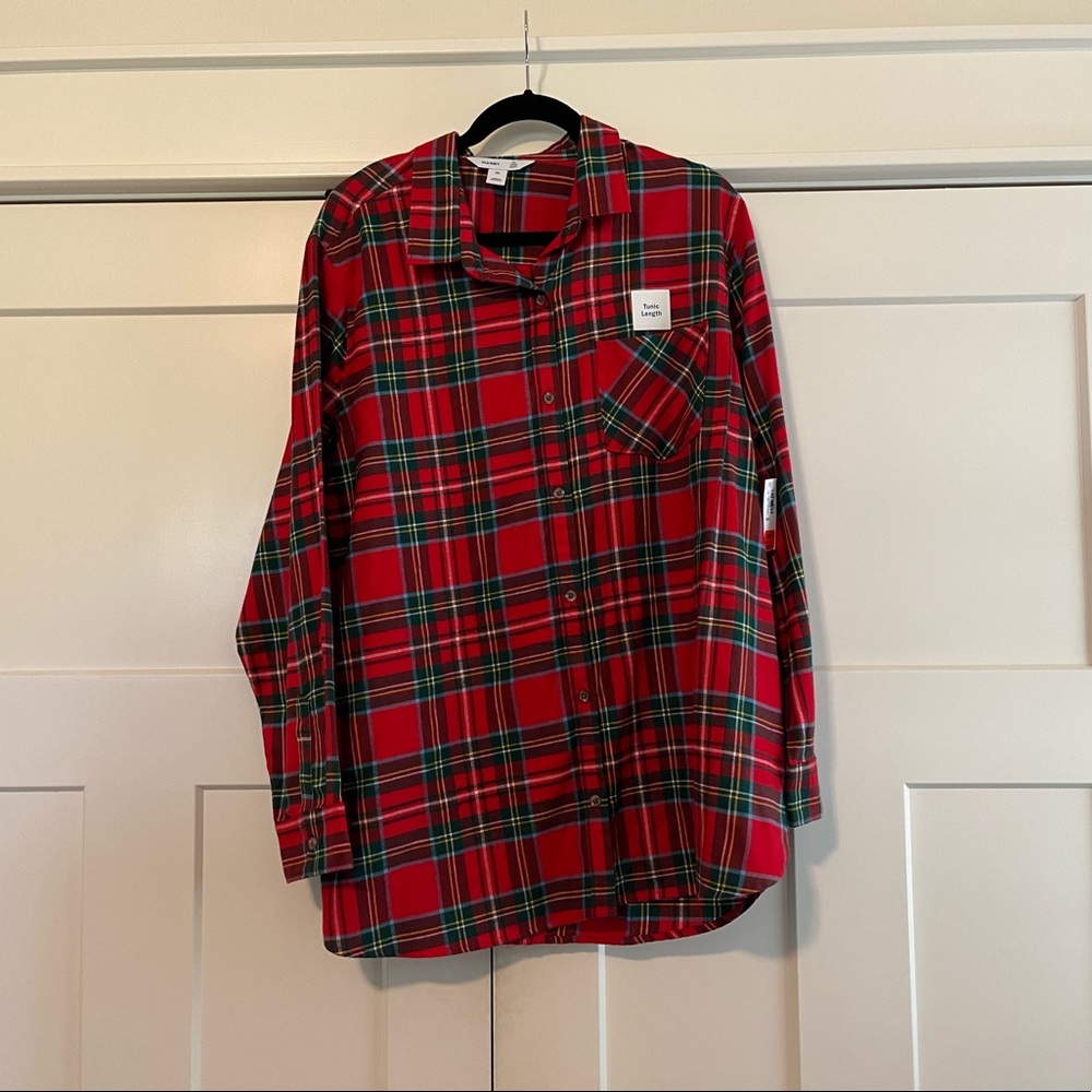 Old Navy tunic red flannel